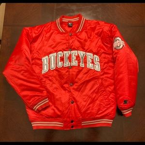 Rare Vintage 90s Starter NCAA THE Ohio State Buckeyes Varsity Jacket Men Red